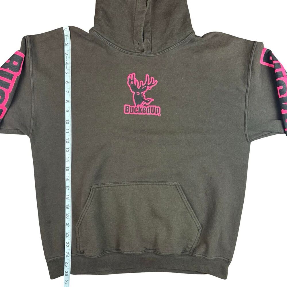 Chocolate Brown Women's BuckedUp Bold Pink Font Hoodie - Picture 5 of 5